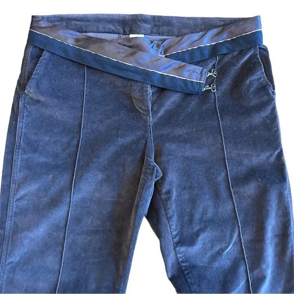 Heich Vintage Dark Brown Velour Straight Leg Asymmetric Waistband Pants Size 8 - Picture 5 of 12